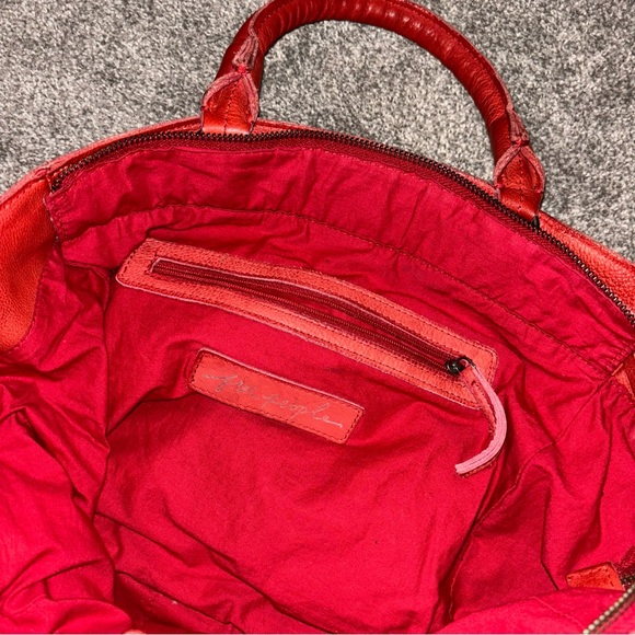Free People Collection Leslie Leather Tote in Rebel Red - Picture 2 of 4
